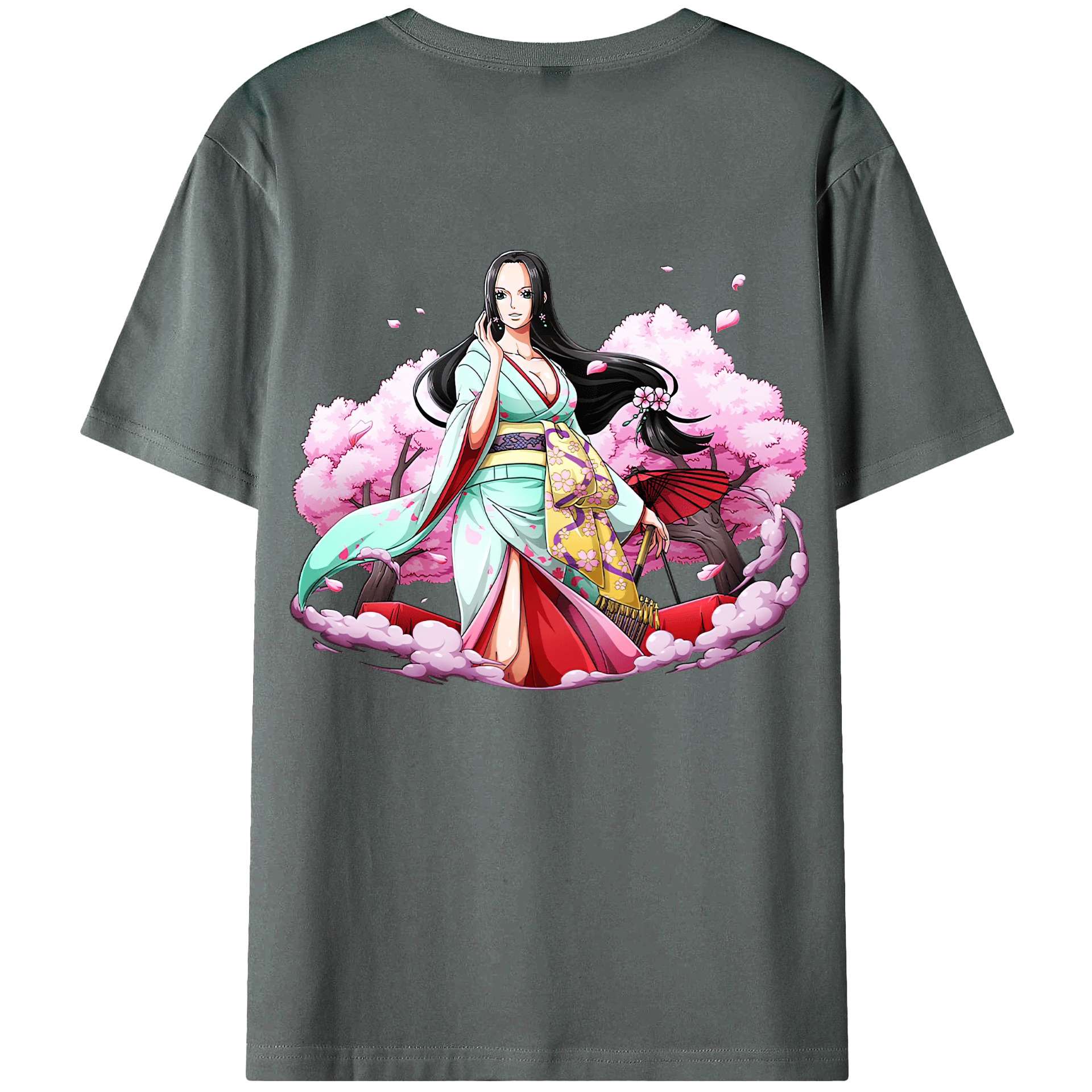 ワンピース ボア・ハンコック ONE PIECE Boa·Hancock 綿100％ メンズ半袖Tシャツ（バックプリント） 通気性